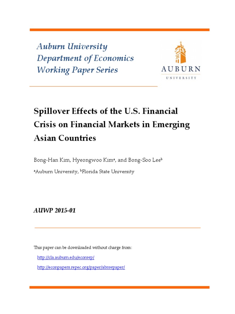 Spillover Effects of The U.S. Financial Crisis On Financial Markets in ...