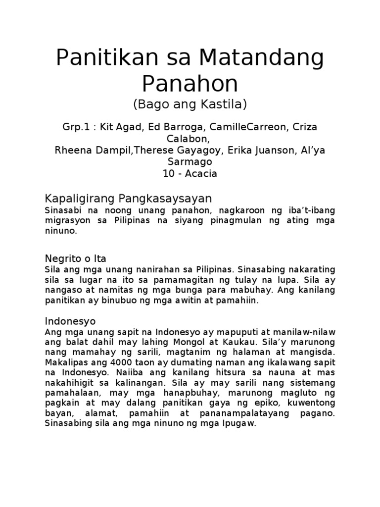 Mga Sinaunang Dula Sa Pilipinas - Week of Mourning