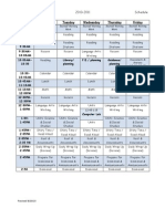 2010 - 2011 Class Schedule
