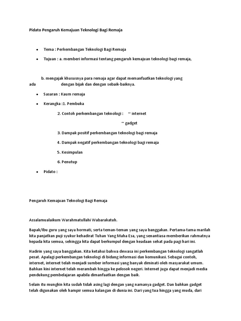Contoh Pidato Tentang Teknologi Mosaicone