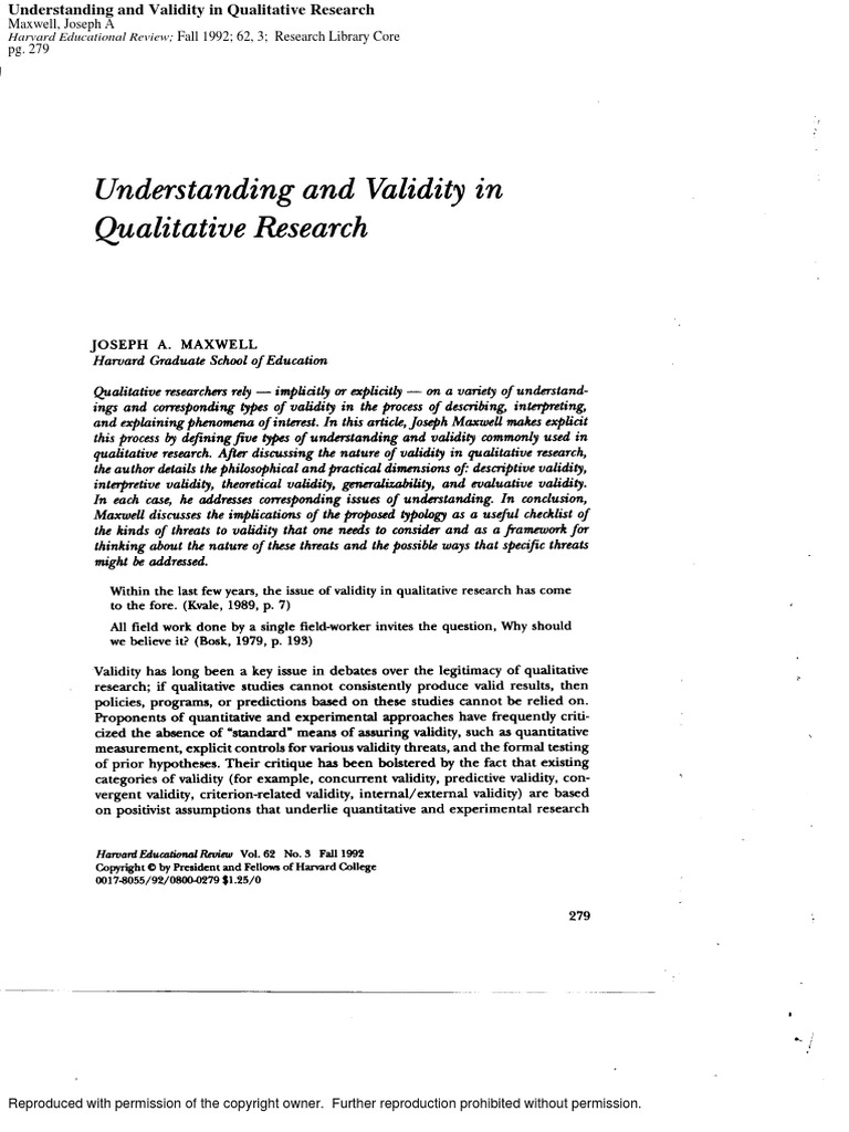 Maxwell, J. A. Understanding and Validity in Qualitative Research en ...