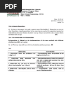 Sindh Madressatul Islam University Department of Computer Science BS (CS) - 2 Semester Object-Oriented Programming - CSC104 Quiz # 1 Solution