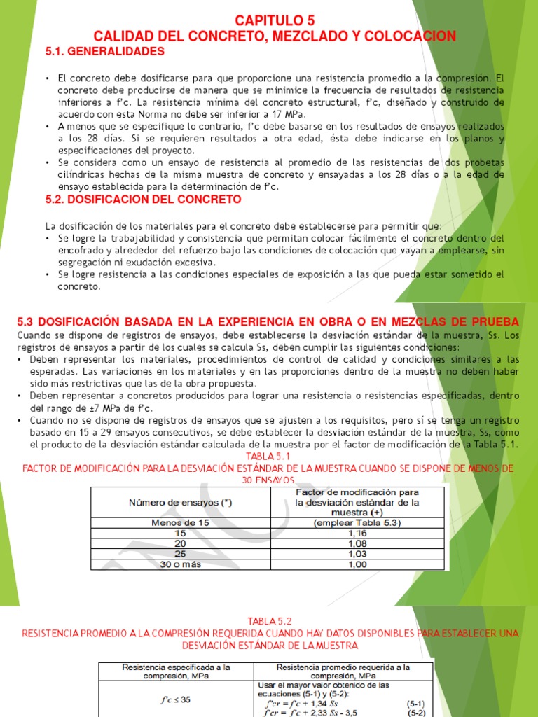 NTP E-060 | Desviación Estándar | Hormigón