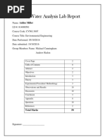 Water Analysis Lab Report