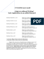 Dates For SAT and ACT