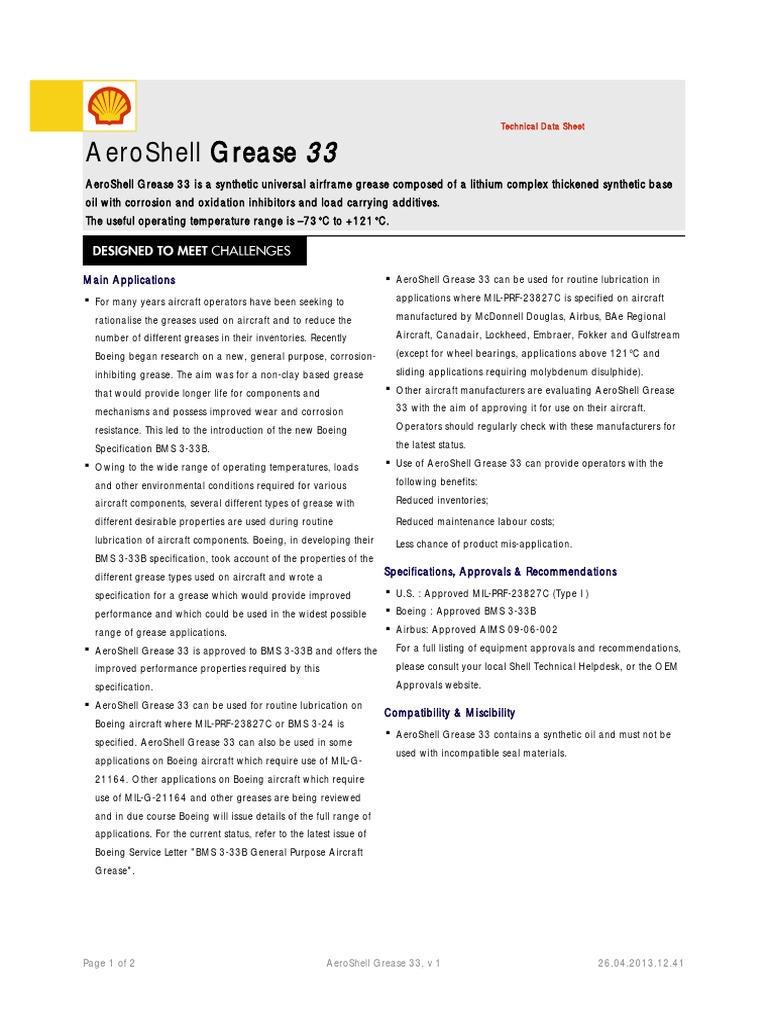 AeroShell Grease 33.pdf Materials Aerospace