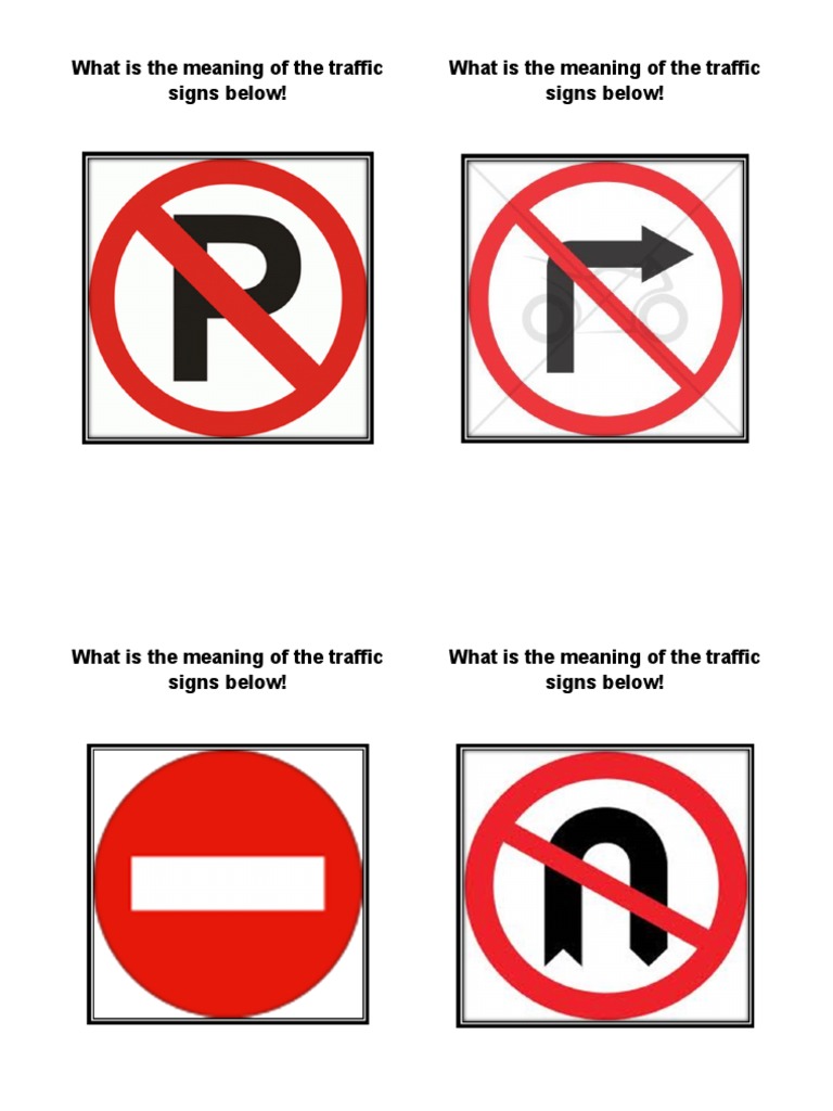 Traffic Sign Meanings Explained | PDF