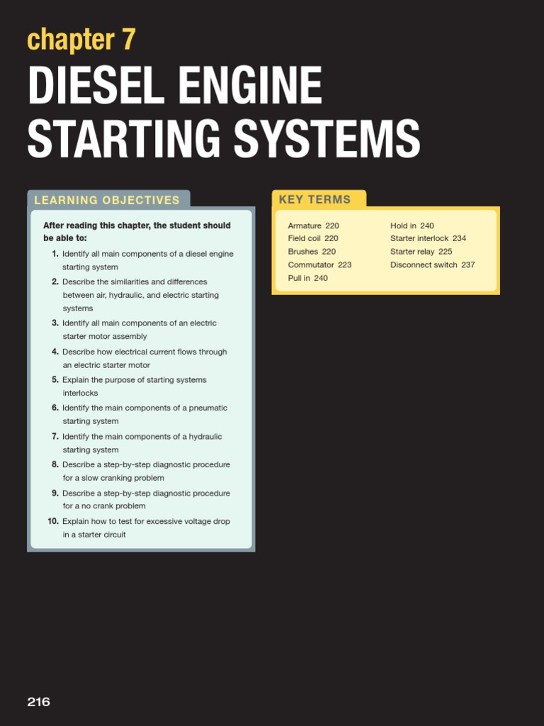 Diesel Engine Starting Systems A Detailed Examination of Electric, Pneumatic, and Hydraulic