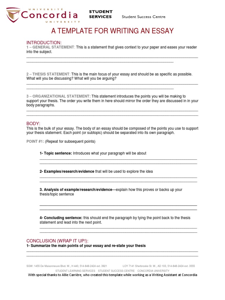 Essay Writing Template PDF Essays Thesis Essay Writing Template PDF Essays Thesis