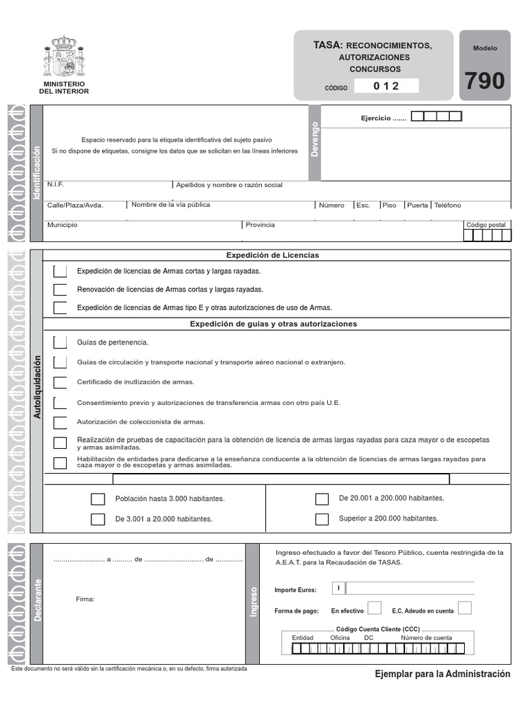 Tasas 790 2015 PDF | PDF | Business