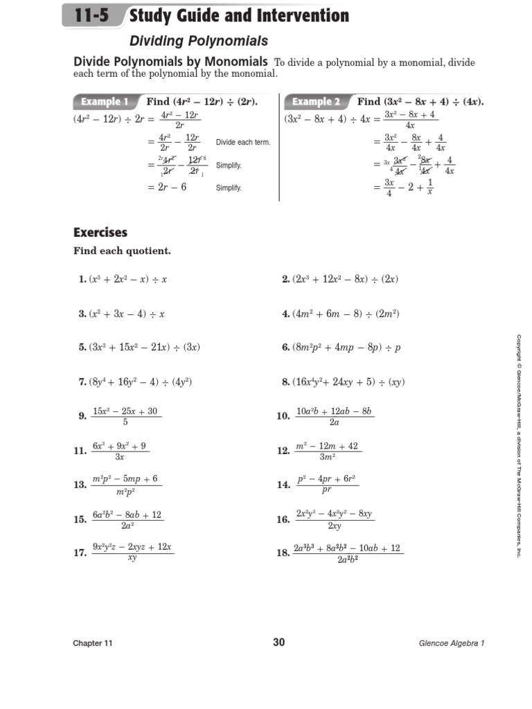 Dividing Polynomials Worksheet With Answers Pdf