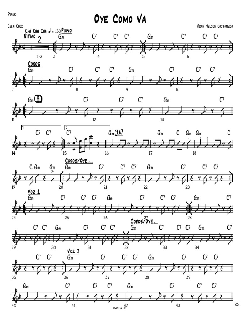 Oye Como Va Piano