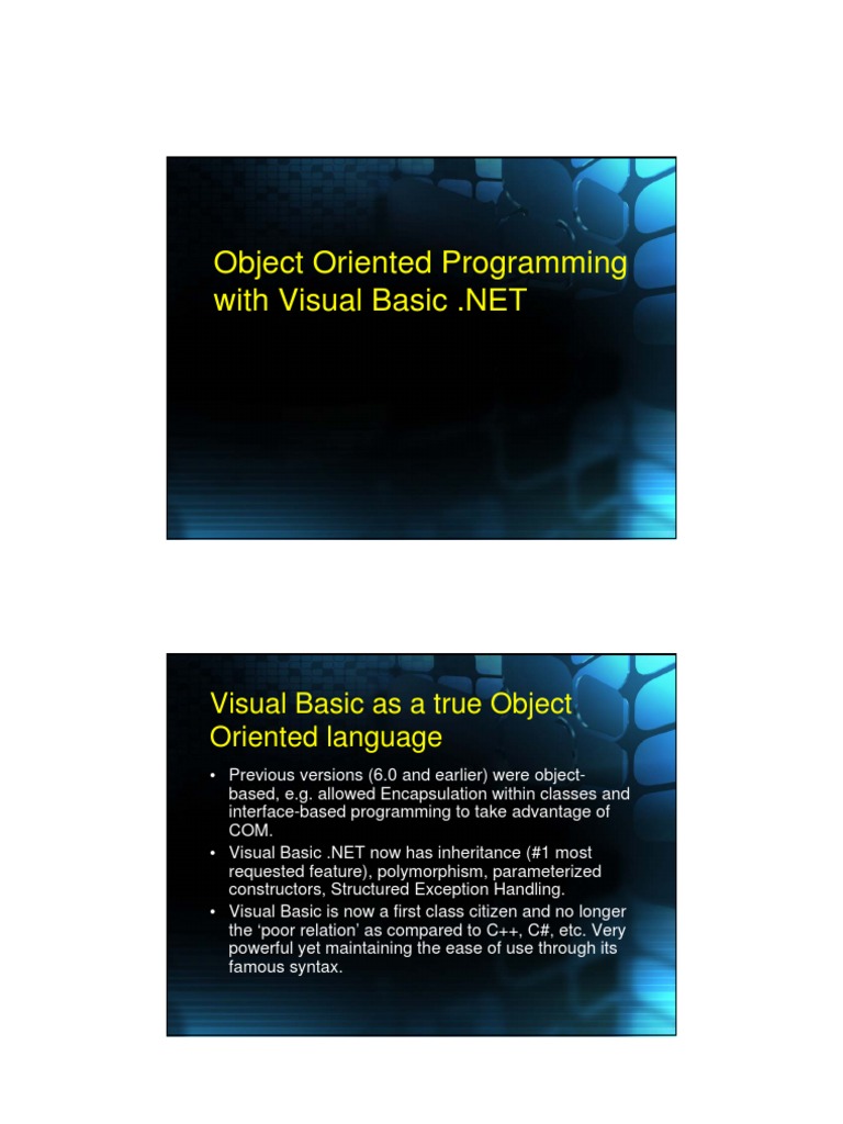 Object Oriented Programming With Visual Basic 2005 Ed Quek | PDF