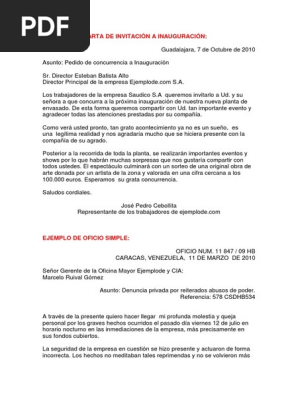 Ejemplos Carta Solicitud Oficio Acta Informe Pdf Agitacion Gobierno