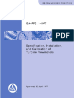 Specification, Installation, and Calibration of Turbine Flowmeters