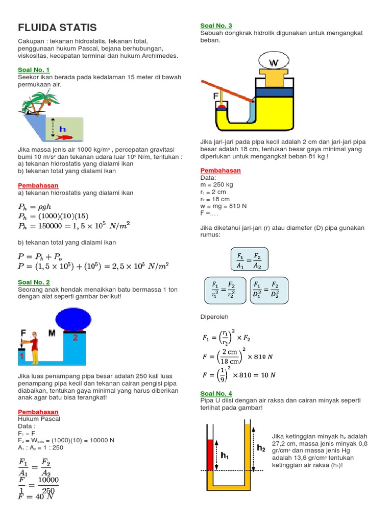 Contoh Soal Dan Pembahasan Tentang Fluida Statis_2