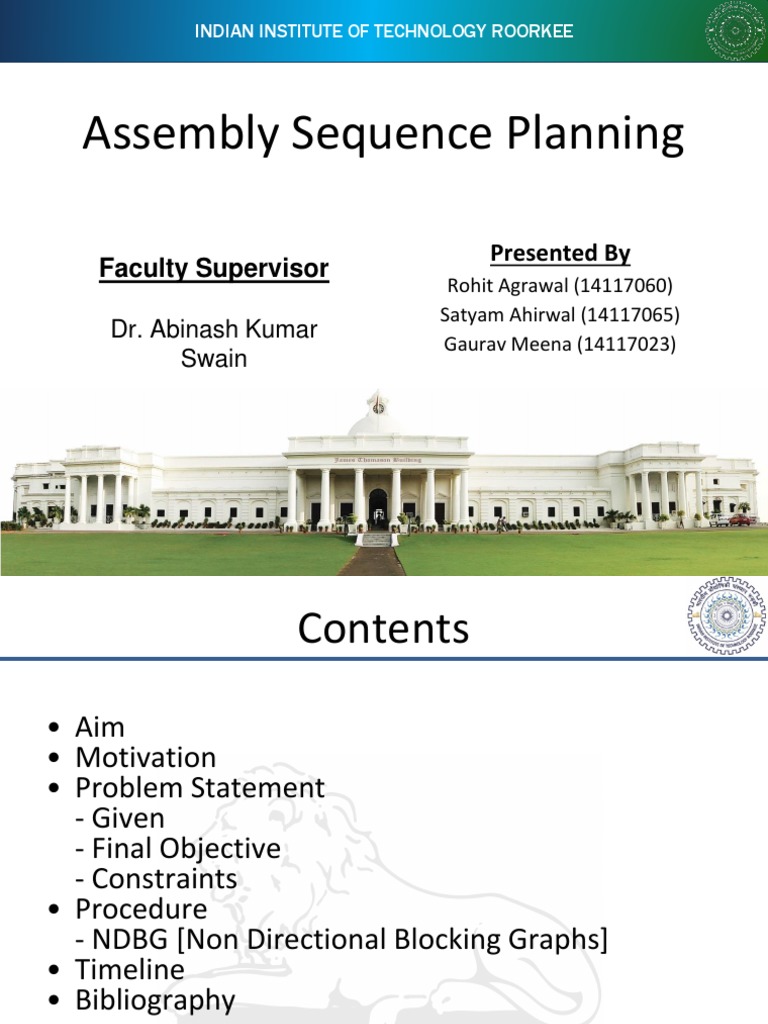 Assembly Sequence Planning PDF Systems Science Computer Science