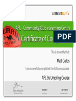 Umpiring Certificate