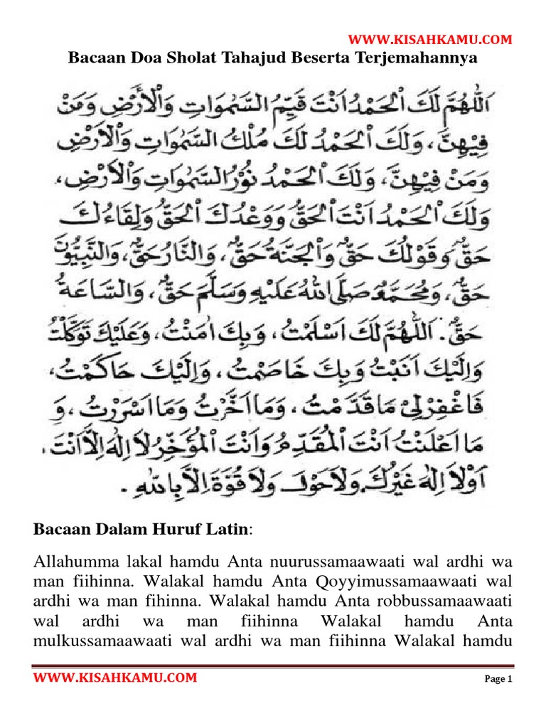 Doa Sholat Tahajud Pdf Pdf