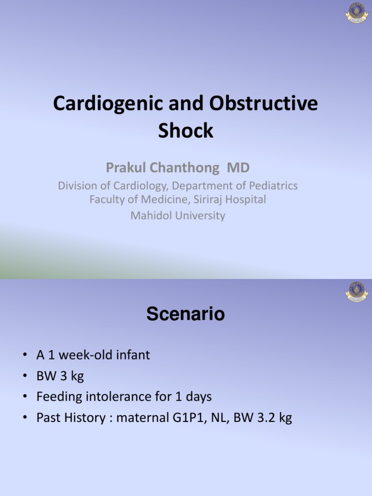 Cardio Genic and Obstructive Shock | PDF | Shock (Circulatory) | Heart