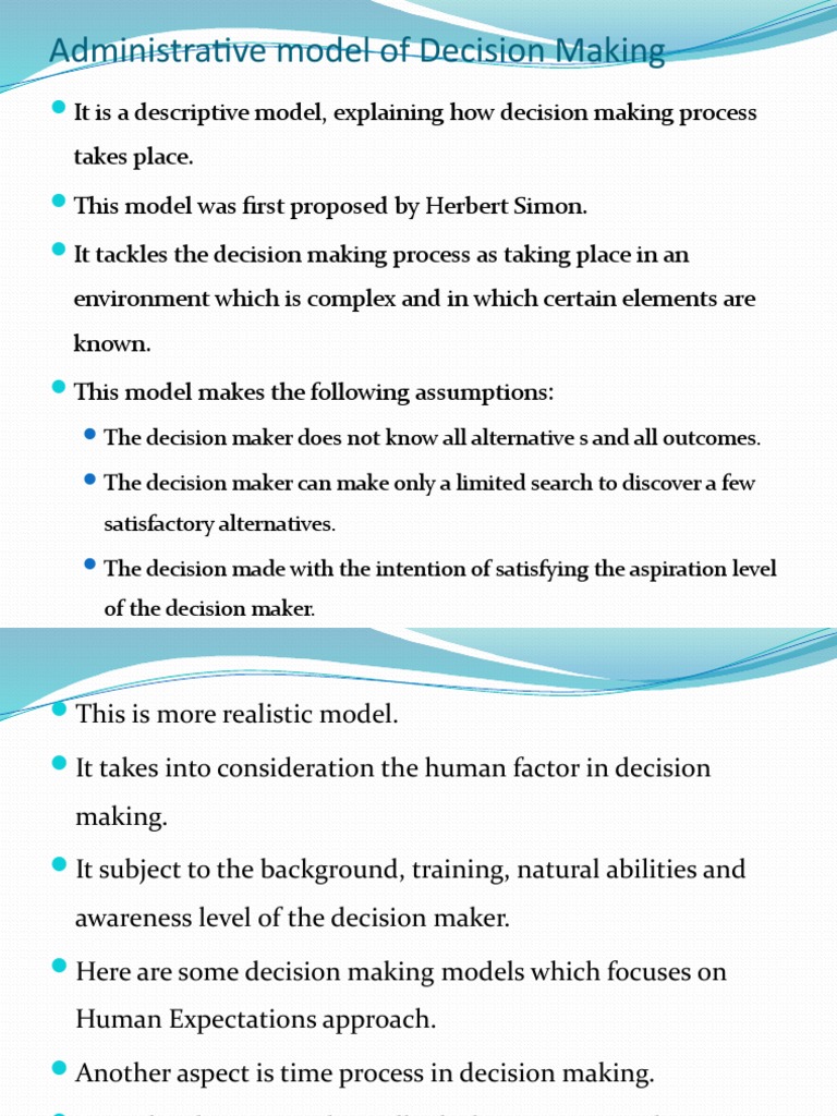 Administrative Model of Decision Making | PDF | Self-Improvement