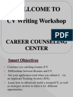 Wellcome To CV Writing Workshop: Career Counseling Center