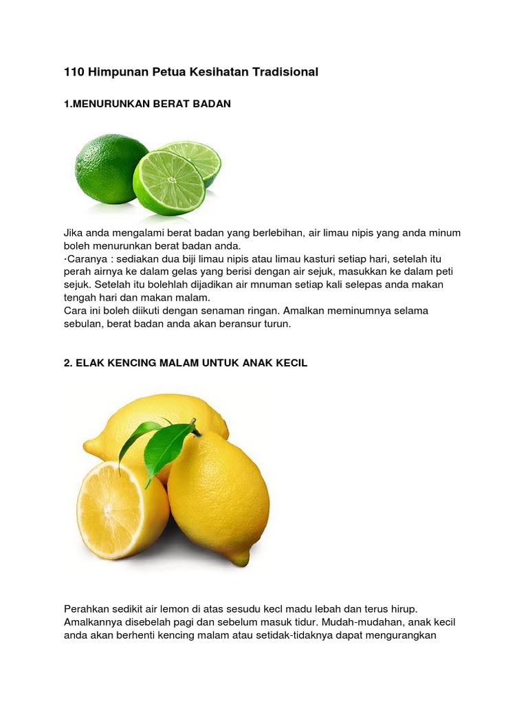 110 Himpunan Petua Kesihatan Tradisional Pdf