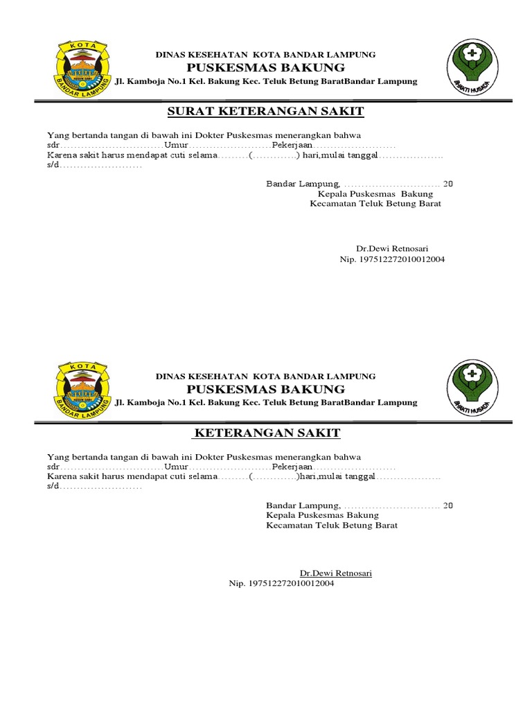 Surat Keterangan Sakit