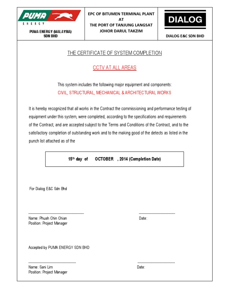 Coc Format Cctv Cs Pdf