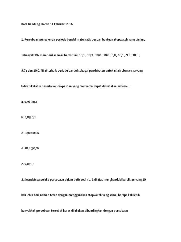 Soal Latihan Osn | PDF