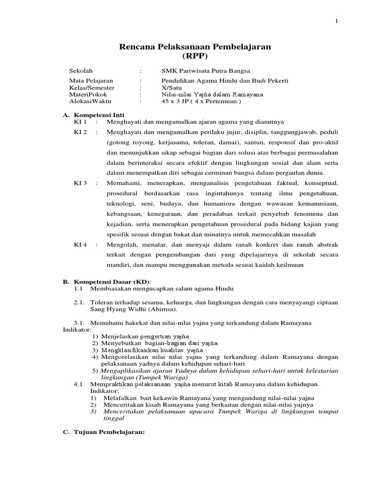 RPP Lengkap | PDF