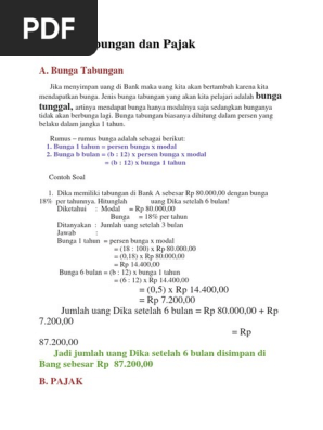 Bunga Tabungan Dan Pajak