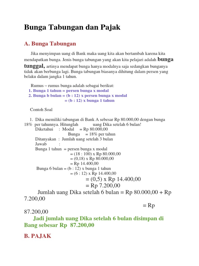 11+ Contoh Soal Bunga Tunggal Kumpulan Contoh Soal