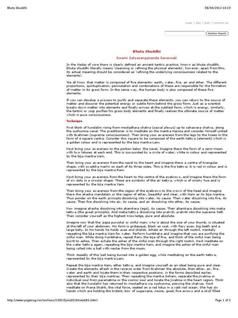 Bhuta Shuddhi Pdf Chakra Kundalini bhuta shuddhi pdf chakra kundalini