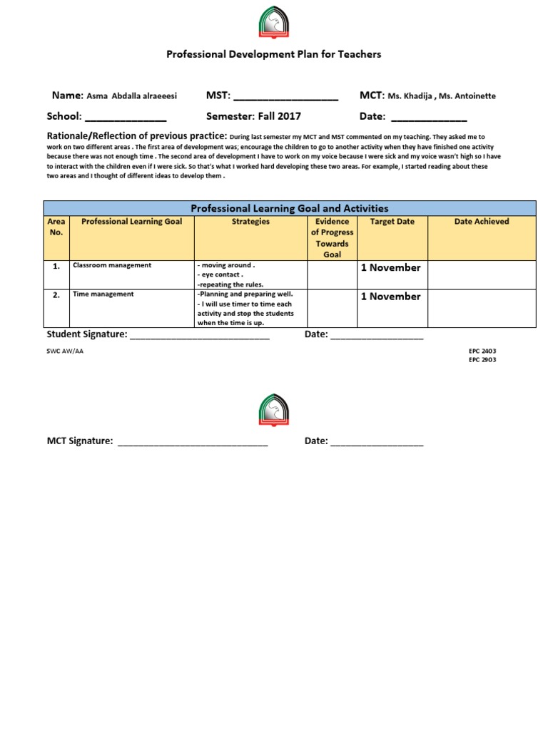 Professional Development Plan for Teachers | PDF | Sharing | Psychology