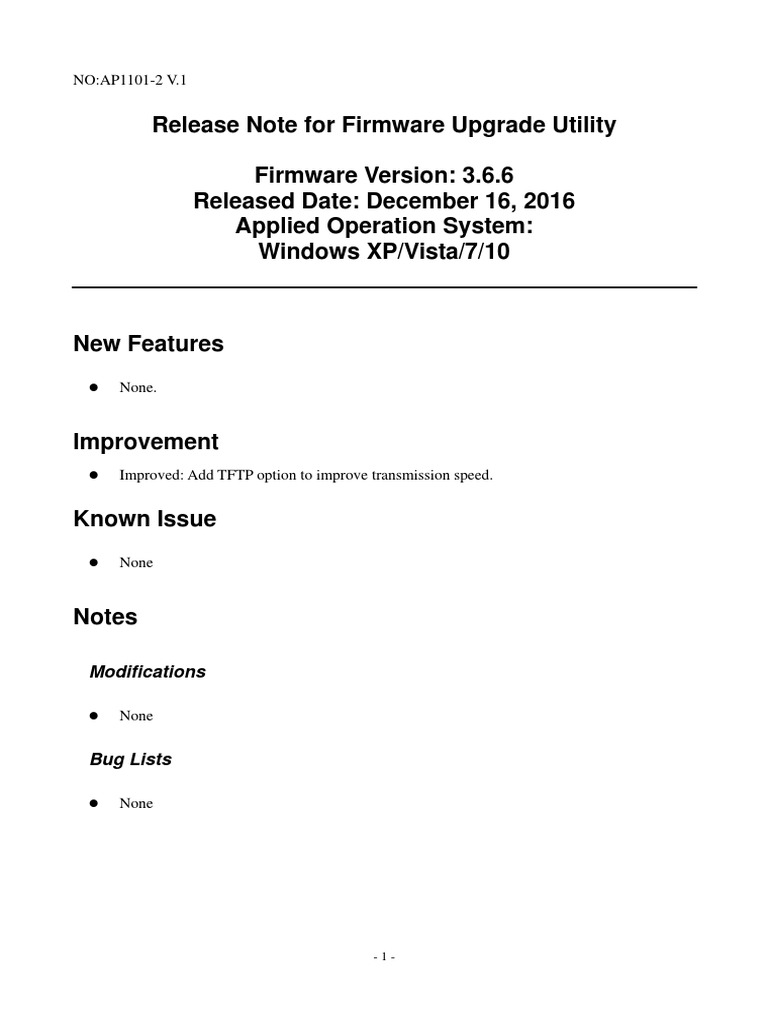 DrayTek Firmware Upgrade Utility V3.6.6 Release-Note PDF | PDF