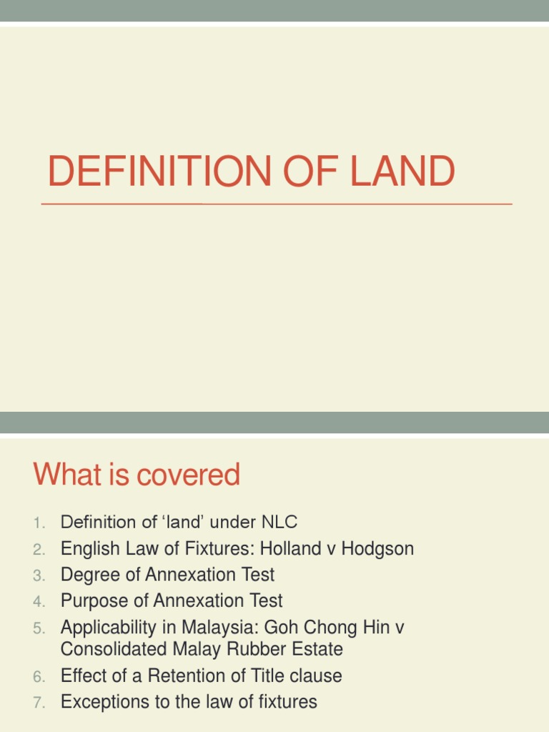 Definition of Land PDF Lease Civil Law Law)