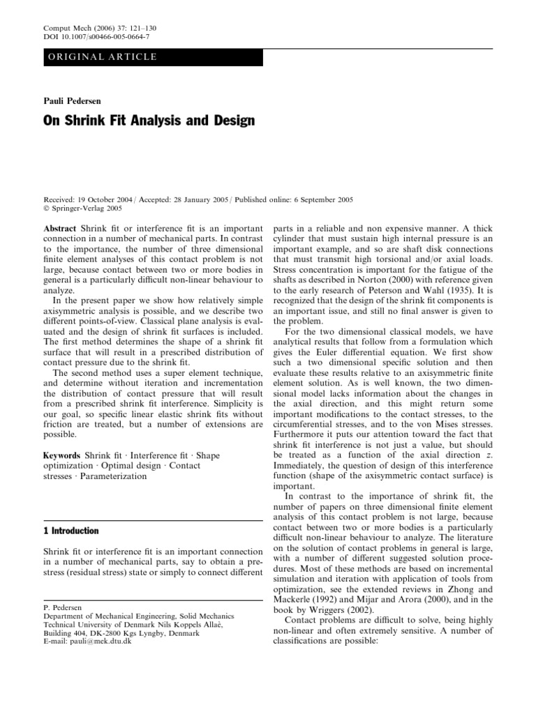 Shrink Fit Design and Analysis Methods | PDF | Linear Elasticity ...