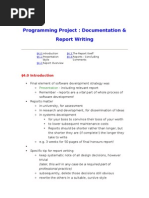 Software Programming Project and Report Writing