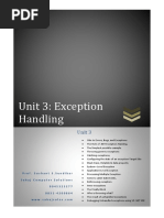 Unit 3: Exception Handling