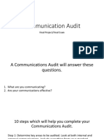 Communication Audit: Final Project/Final Exam