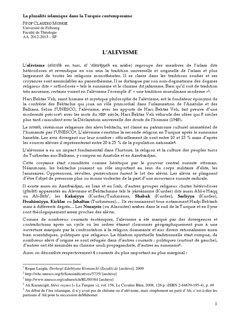 L'alévisme : Hétérodoxie en Turquie | PDF | Branches islamiques ...