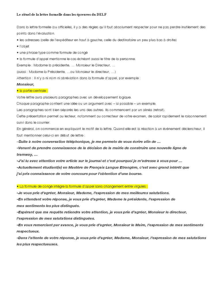 Le Rituel de La Lettre Formelle PDF | PDF
