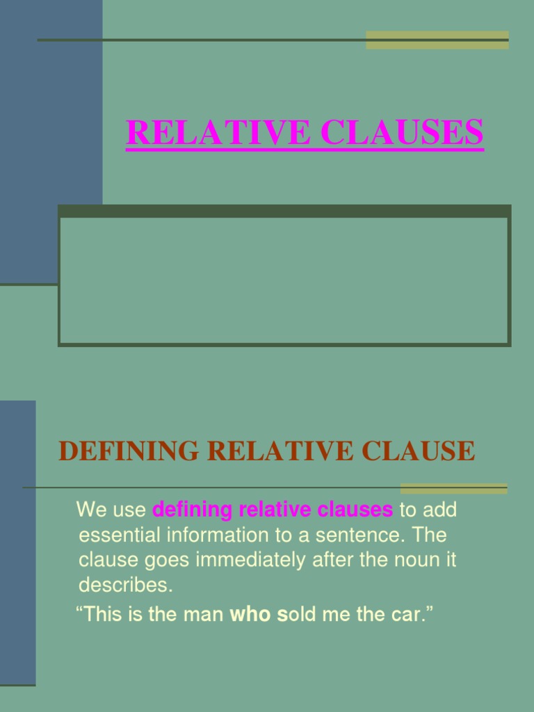 Relative Pronouns Powerpoint | PDF | English Language | Grammar