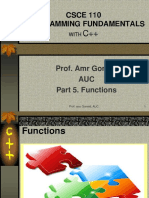 CSCE 110 Programming Fundamentals: Prof. Amr Goneid AUC Part 5. Functions