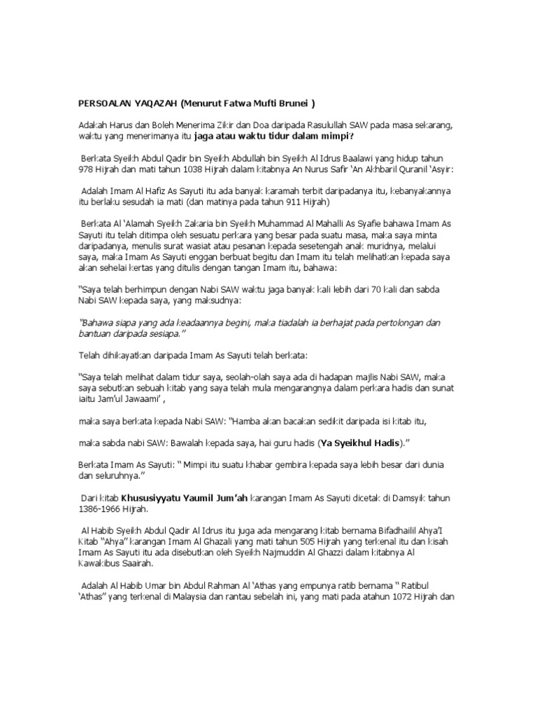 Yaqazah Fatwa Mufti Brunei Pdf