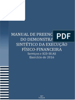 Preenchimento do Demonstrativo Sintético da Execução Físico-Financeira 2016