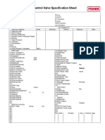 Control Valve Specification Sheet