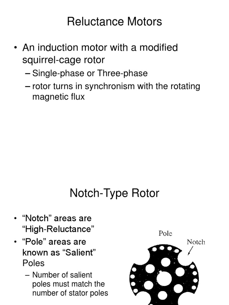Reluctance Motors: - An Induction Motor With A Modified Squirrel-Cage ...