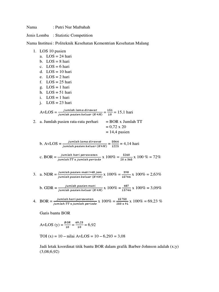 Contoh Soal Statistik Rumah Sakit Rekam Medis